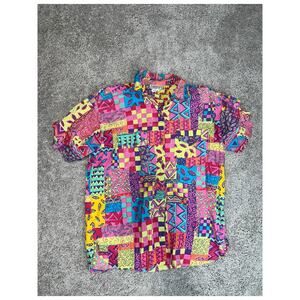 Vintage B.O. Basics vintage 80s/90s geometric button-down shirt